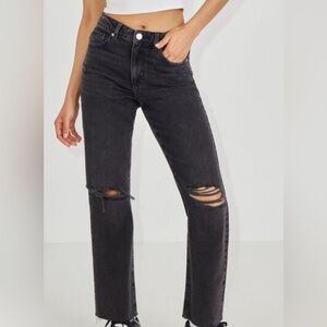 Women's Black Distressed Jeans